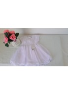 VESTIDO BRANCO BATIZADO PEROLAS TAM. 1
